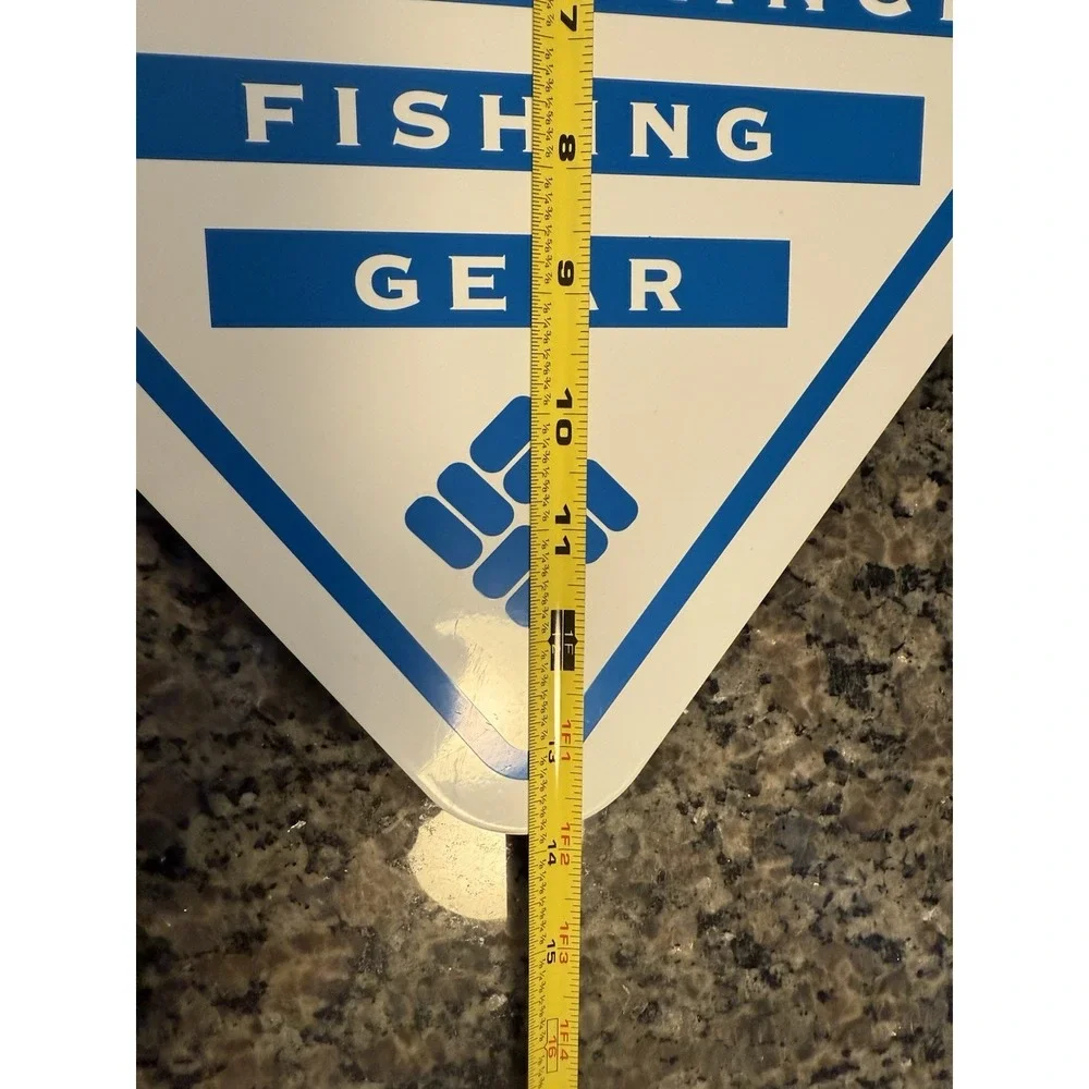 Enamel Sign Columbia PFG Retail Signage Performance‎ Fishing Gear Slat Wall